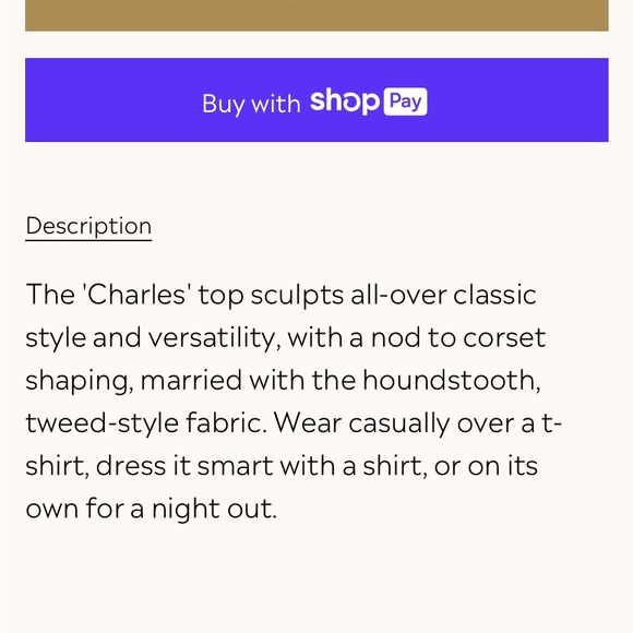 AYM Wool Houndstooth Corset Top - Picture 5 of 5